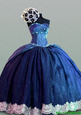 Luxurious Quinceanera Dresses with Lace in Navy Blue for 2015