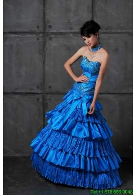 Elegant A Line Sweetheart Prom Dresses with Ruffled Layers