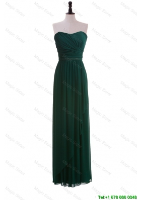 Clearence Made Empire Strapless Ruching Prom Dresses in Dark Green