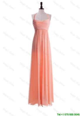 Clearence 2016 Halter Top Long Prom Dresses in Watermelon