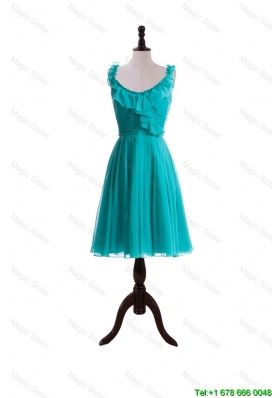 Clearence A Line Scoop Prom Dresses with Paillette in Turquoise