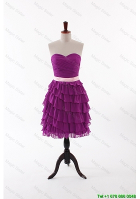 Clearence Short Prom Dresses with Bowknot and Ruffled Layers