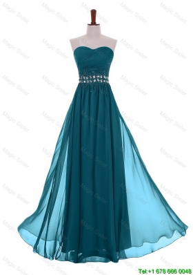 Simple Empire Sweetheart Beaded Prom Dresses with Belt