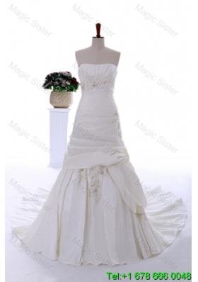 Remarkable 2016 Beading and Appliques Court Train Wedding Dress