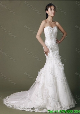 Brand New Beading Lace Wedding Dresses with Court Train