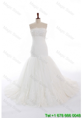 Wonderful Mermaid Court Train Beading and Lace Wedding Gowns