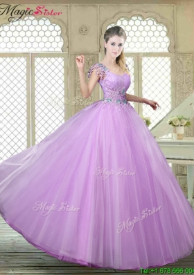 Perfect Ball Gown Scoop Neck Quinceanera Gowns with Appliques