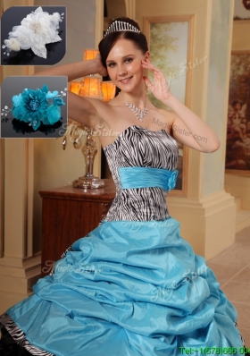 Luxurious Ruffles and Pick Ups Quinceanera Gowns in Zebra