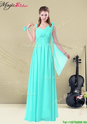 2016 Low price Floor Length Bridesmaid Dresses in Apple Green