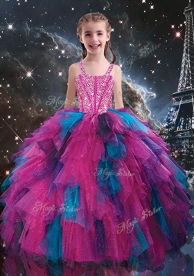 Petty Straps Beading Multi Color Mini Quinceanera Dresses for Winter