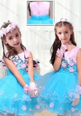 2016 Cute Scoop Short Mini Quinceanera Dresses  with Appliques