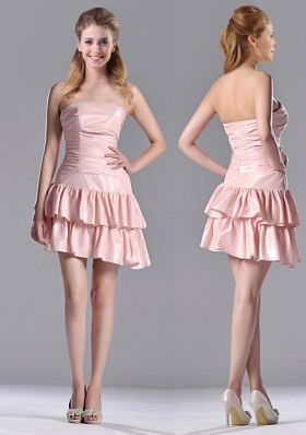 2016 Low Price Ruffled Layers Short Dama Dress in Asymmetrical
