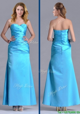 New Arrivals Sweetheart Aqua Blue Ankle Length Christmas Party Dress in Taffeta