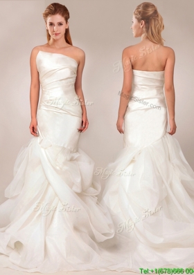 Exquisite Mermaid Asymmetrical Wedding Dresses with Ruffles Layers