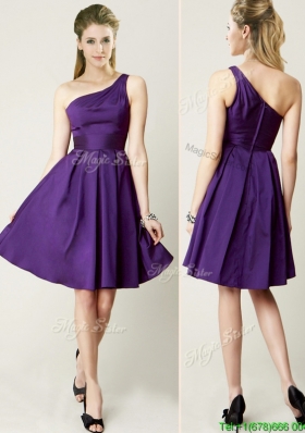 Beautiful One Shoulder Purple Short Prom Dresses for Summer