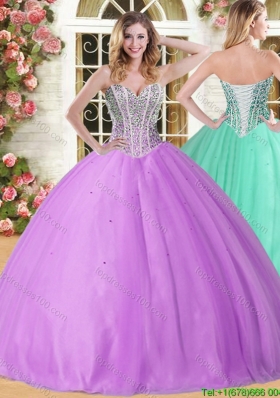 New Arrivals Big Puffy Lilac Quinceanera Dress with Beading