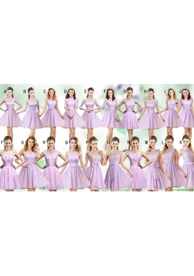 Most Popular Lilac Empire Chiffon Bridesmaid Dresses in Mini Length