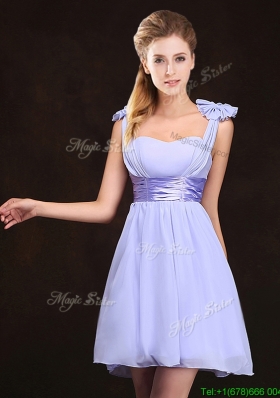 Trendy Empire Straps Lavender Dama Dress with Bowknot for 2017