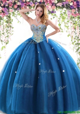Most Popular Beaded Big Puffy Quinceanera Dress in Tulle