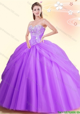 Spring Exclusive Tulle Purple Quinceanera Dress with Beaded Bust
