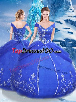 Luxurious Short Sleeves Appliques Lace Up Sweet 16 Dress