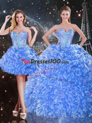 Luxury Sleeveless Lace Up Floor Length Beading Ball Gown Prom Dress