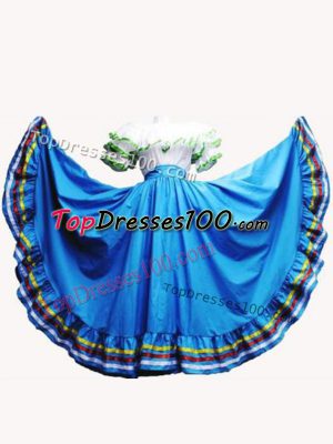 Baby Blue Short Sleeves Taffeta Lace Up Sweet 16 Dresses for Military Ball and Sweet 16 and Quinceanera
