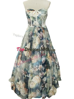 Perfect Sleeveless Zipper Floor Length Ruching Prom Dress