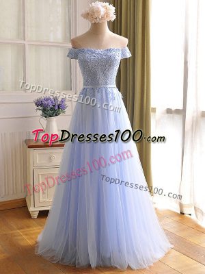 New Arrival Sleeveless Lace Up Floor Length Appliques
