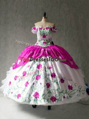 New Style Multi-color Lace Up Sweet 16 Quinceanera Dress Embroidery and Ruffles Cap Sleeves Floor Length