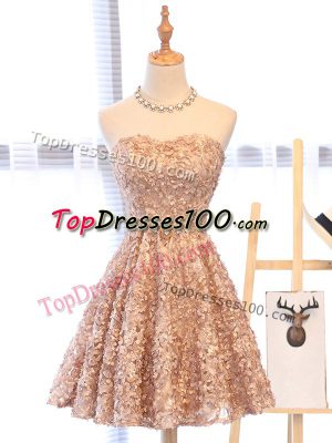 Romantic Champagne Sweetheart Neckline Belt Prom Party Dress Sleeveless Lace Up