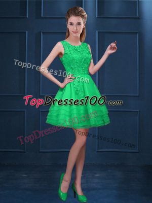 Low Price Sleeveless Knee Length Lace and Ruffled Layers Zipper Court Dresses for Sweet 16