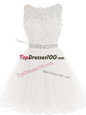 Dynamic White Sleeveless Tulle Lace Up Homecoming Dress for Prom and Party and Sweet 16