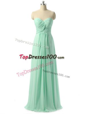 Customized Chiffon Sleeveless Floor Length Bridesmaids Dress and Ruching