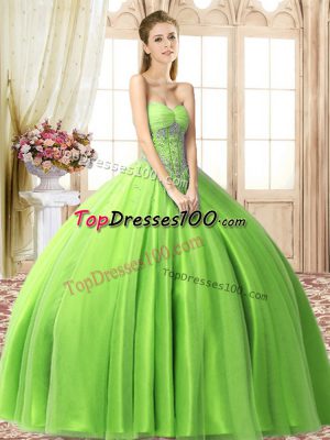 Sleeveless Beading Floor Length Sweet 16 Dresses