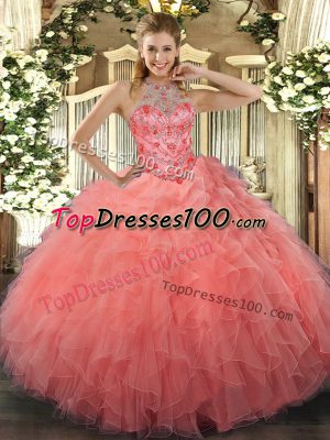 New Arrival Sleeveless Lace Up Floor Length Beading and Embroidery Quinceanera Gown