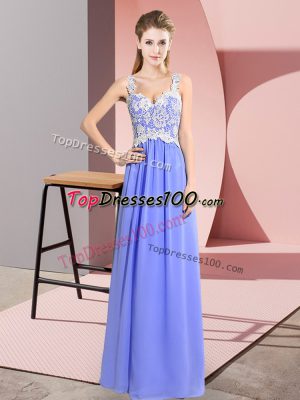 Custom Made Sleeveless Zipper Floor Length Lace Party Dress Wholesale