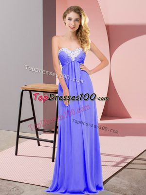Floor Length Lace Up Prom Party Dress Lavender for Prom and Party with Ruching
