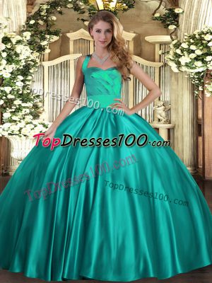 Beautiful Sleeveless Ruching Lace Up Quince Ball Gowns