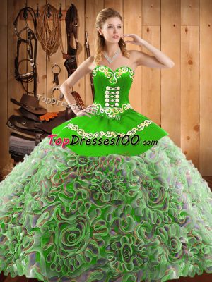 Multi-color Sweetheart Neckline Embroidery Quinceanera Dresses Sleeveless Lace Up