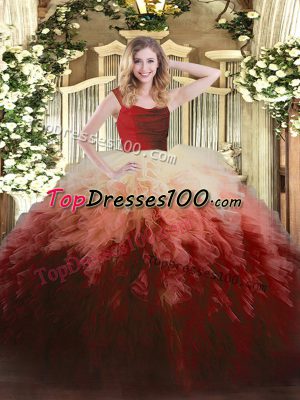 New Style Floor Length Ball Gowns Sleeveless Multi-color Sweet 16 Dress Zipper