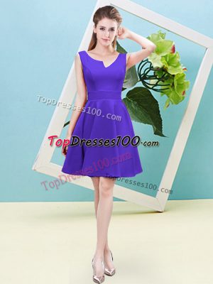 Luxurious Purple Asymmetric Zipper Ruching Wedding Guest Dresses Sleeveless