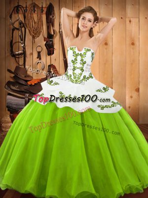 Floor Length Sweet 16 Quinceanera Dress Strapless Sleeveless Lace Up