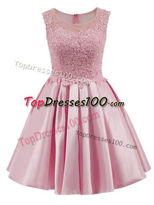 High Quality Sleeveless Zipper Mini Length Lace Bridesmaid Gown