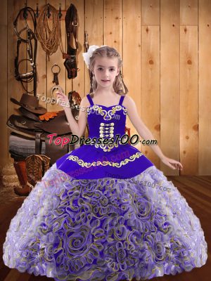 Adorable Multi-color Sleeveless Fabric With Rolling Flowers Lace Up Womens Party Dresses for Sweet 16 and Quinceanera