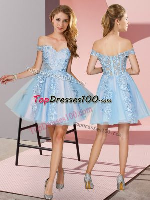 Sophisticated Tulle Sleeveless Mini Length Damas Dress and Appliques