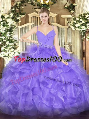 Luxurious Sleeveless Zipper Floor Length Ruffles Quinceanera Gown