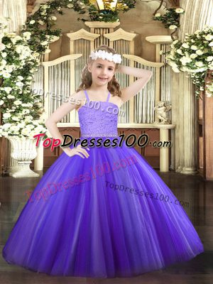Pretty Straps Sleeveless Tulle Custom Made Beading and Lace Zipper
