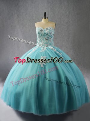 Chic Organza Sleeveless Floor Length Quince Ball Gowns and Appliques