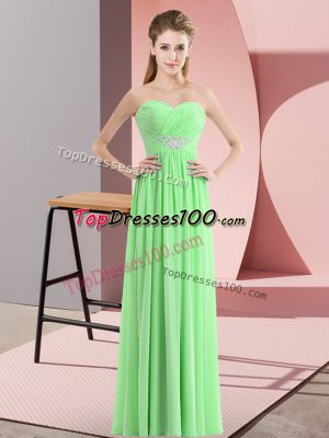 Amazing Floor Length Zipper Evening Dress for Prom and Party with Beading
